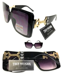 NWT Women Sunglasses True Religion TR56234X 1B Black/Purp Oversized-small defect - Picture 1 of 10