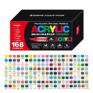 Marcador Pincel Acrílico Guangna 168 Colores Nuevo Precintado - Imagen 1 de 1
