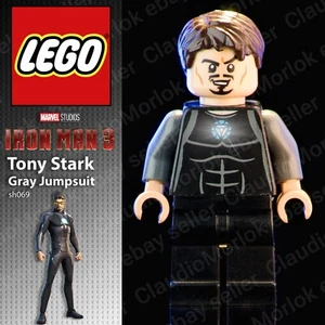 ⭐ LEGO Minifigura Sh069 Tony Stark Sh0069 Mono Gris Oscuro Marvel Iron Man - Imagen 1 de 7