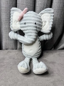 Peluche pulcino elefante Lovey grigio bianco orecchie pancia testurizzata rosa fiocco 11" - Foto 1 di 6