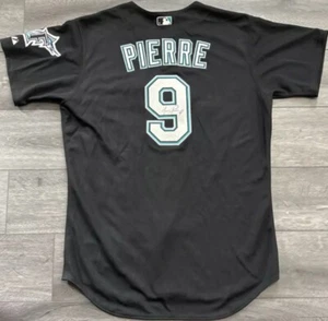 Authentic Juan Pierre #9 Team Issued Marlins Majestic Signed Black Alt Jersey 48 - Picture 1 of 5