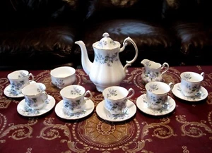 Paragon Fine Bone China “Forget Me Not” Porcelain Coffee Set of 6, England  - Picture 1 of 13