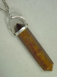 BUTW sterling Tiger Eye 20 ct Healing Crystal Point pendant necklace 1003D - Bild 1 von 2
