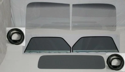 Vidrio 1947-1950 Chevy GMC Pickup 2 piezas parabrisas montado puerta trasera sellos grises Foto 1 de 4