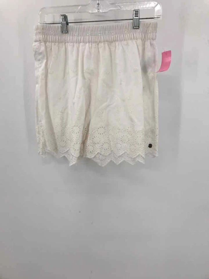 Pantalones cortos básicos Roxy blancos talla pequeña con ojales usados Foto 1 de 3