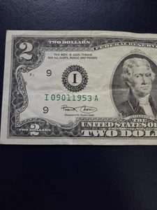 September 1st 1953: I 09011953 A BIRTHDAY Note $2 Two Dollar Bill -C - Picture 1 of 4