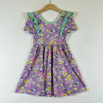 Vestido giratorio con volantes de lavanda Rags to Raches para niñas talla 5 6 Minnie Mouse Disney Foto 1 de 4
