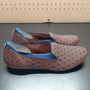 Rothy’s THE Loafer Brown Blue Pattered Round Toe Loafers Size 8 - Picture 1 of 6