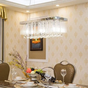 Modern Crystal Chandelier Lights - 6 lights, chrome, new unopened - Picture 1 of 2