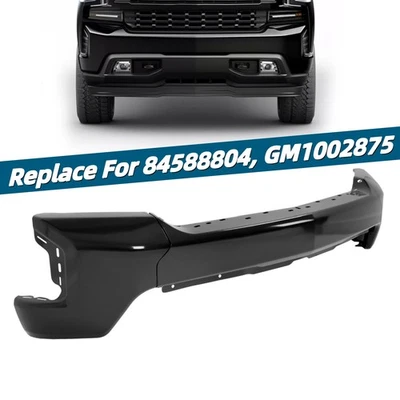 Front Bumper Face Bar Fit For 2019-2022 Chevrolet Silverado 1500 Steel Black - Image 1 of 4