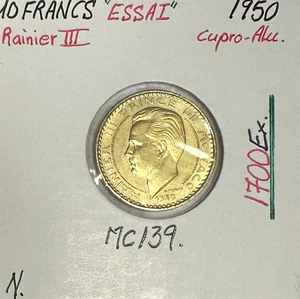 MONACO - 10 FRANCS 1950 (Rainier III) Monnaie en Cupro-Alu // ESSAI - Picture 1 of 2