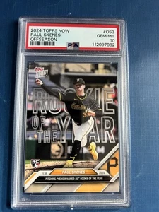 2024 Topps Now PAUL SKENES OS-2 NL Rookie Of The Year RC - PSA 10 Gem Mint - Picture 1 of 1