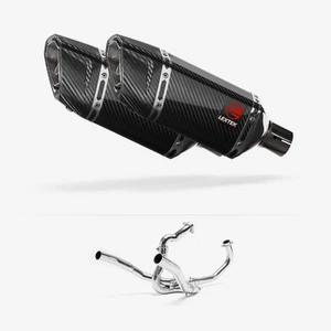 Lextek SP11C Gloss Carbon Fibre Exhaust System 200mm for SUZUKI SV1000 (03-07) - Picture 1 of 1