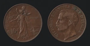 10 CENTESIMI 1911 CINQUANTENARIO UNITA' D' ITALIA - VITTORIO EMANUELE III - Picture 1 of 1