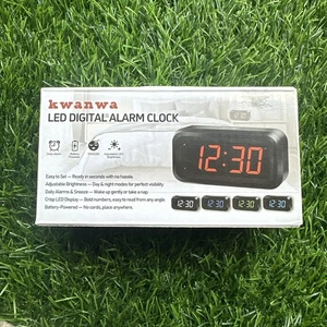 Alarm Clock LED Digital Clock Small  Clock Battery Operated Black - Picture 1 of 5