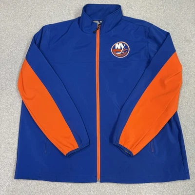 New York Islanders Jacket Mens 2XL Blue Orange NHL Hockey Softshell Full Zip - Image 1 of 4