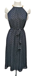 Michael Kors Navy Printed Halter Neck Dress Size XS Summer Holiday - Picture 1 of 8