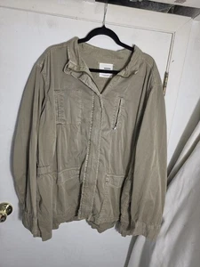 Sonoma Women's Utility Jacket Olive Green Plus Size 3X - Picture 1 of 9