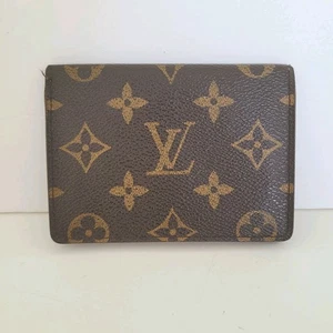 Vintage Louis Vuitton LV Braun Bi-Fold Leder Geldbörse Monogramm Karte Ausweis Unisex - Bild 1 von 10