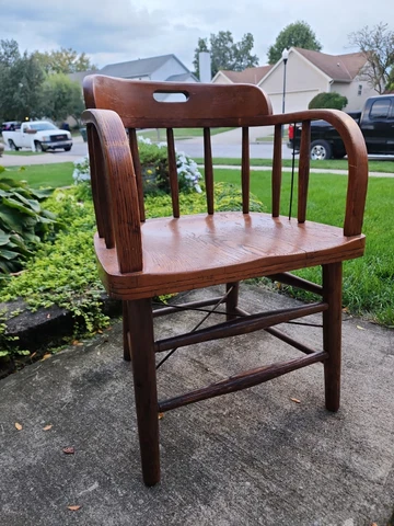 American Captain's Style Oak Armchairs tavern chair bankers chair 1940s Cover