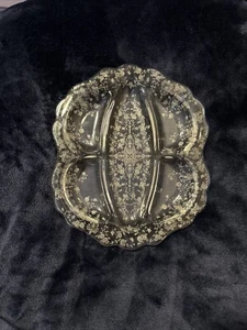 CAMBRIDGE Crystal Clear 5 Section Condiment Celery Relish Dish Vtg Etched  EUC - Bild 1 von 7