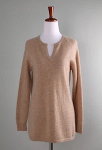J. MCLAUGHLIN $298 Soft Knit 100% Cashmere Beige V-Neck Sweater Top Size XS - Picture 1 of 6
