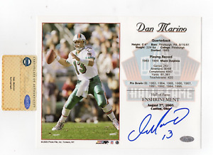 DAN MARINO Hall Of Fame Miami Dolphins 8X10 AUTOGRAPH WITH STEINER COA