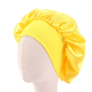 Kids Night Sleep Cap Hair Bonnet Hat Head Cover Satin Turban Wrap Band Elastic - Picture 1 of 19