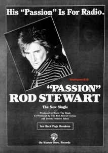 1980 Rod Stewart "Passion" Song Release Music Industry Promo Reprint Ad - Picture 1 of 1