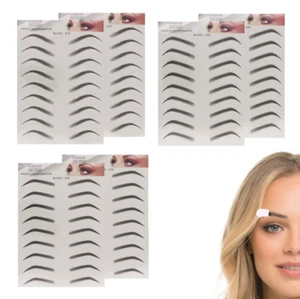 6 Sheets Eyebrow Tattoo Stickers 6D Realistic Stick-On Eyebrow Stencil Shape Wat - Picture 1 of 6