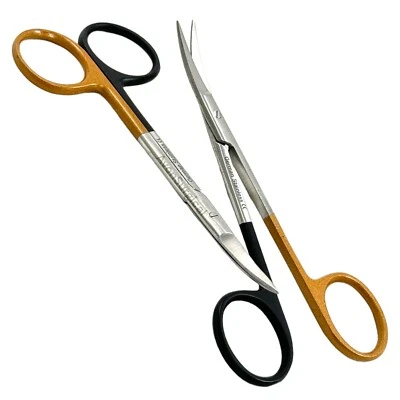 2 TIJERAS IRIS 4.5" CURVADO ALTO GRADO SUPERCORTE INSTRUMENTO QUIRÚRGICO DENTAL Foto 1 de 4