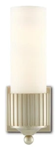 Currey & Co. Bryce Silver Leaf Wall Sconce Dimmable 1-Light Wallchiere $290 MSRP - Picture 1 of 4
