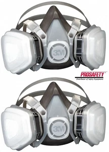 2-3M Disposable Half Face Respirator Facepiece Gas Mask Paint Spray Pesticide LG - Picture 1 of 6