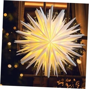 3D LED Star Paper Lantern - Christmas Decorations Indoor, Twinkle 45CM White2 - Picture 1 of 7