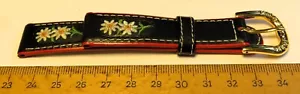 1 Michel Jordi Geneve Herren Armbanduhr Lederarmband handgestickt 18mm Breite - Bild 1 von 3