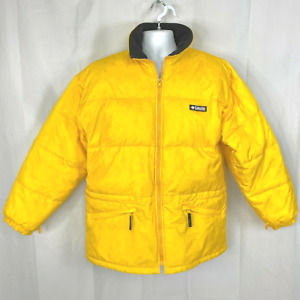 Columbia Yellow Puffy Ski Jacket XL Mens F9 XB5148 Nylon Down Blend Insulation