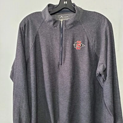 San Diego State Aztecs Women's XXL 1/4 Zip Sweatshirt Grey Peter Millar NCAA - Image 1 of 4