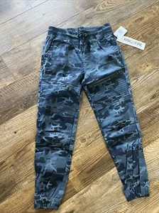 Ring of Fire Big Boys Mashout Slim-Fit Adjustable Moto Joggers Blue Camo 12 NWT - Picture 1 of 7