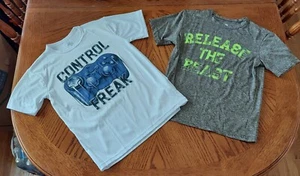 Boys - Children's Place Sport White & Gray T-Shirts - 2 Pc Lot - Sz M 7/8 - Picture 1 of 5