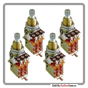 Bourns 250K Push Pull (DPDT) - kurze geteilte Welle Audio Taper - (Stck 4) - Bild 1 von 1