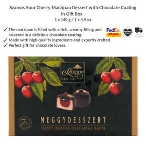 Szamos Sour Cherry Dessert, Handmade Chocolate-Covered Marzipan Bonbon, 1x140g