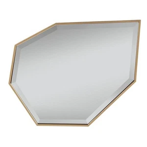 Maklaine Metal Transitional styled Accent Mirror in Gold Finish - Picture 1 of 3
