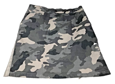 Boston Proper Skort Gray Camo Racer Stripe Pull On - Women Size 10 - Image 1 of 4