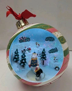 Vintage 10" Glasfaser beleuchtet Farbwechsel musikalischer Weihnachtsschmuck Schlittschuh - Bild 1 von 9