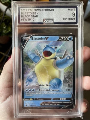 Blastoise v SWSH101 Sword & Shield Promo Holo Card AGS MINT 9 FREE SHIPPING! - Image 1 of 4