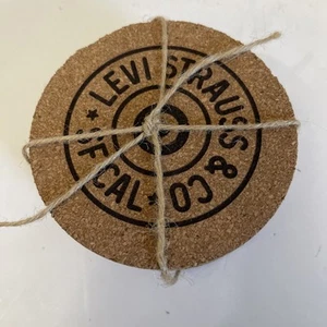 Levi Strauss Thick Cork Coaster Set Of Four Logo - Picture 1 of 5