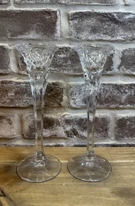 Juego de 2 SOPORTES DE VELAS CÓNICAS de cristal PartyLite Signature hechos en Alemania - Imagen 1 de 5