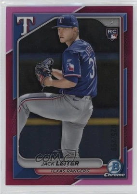 2024 Bowman Chrome Fuchsia Refractor /299 Jack Leiter #70 Rookie RC - Image 1 of 2