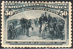 #240 US 50 CENT SLATE BLUE COLUMBIAN - NEUWERTIG - HGD - + REPARIERT - N/G - Bild 1 von 1