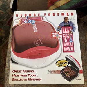 George Foreman Champ Size Lean Mean Fat Grilling Machine New Open Box Red Cover - Picture 1 of 7
